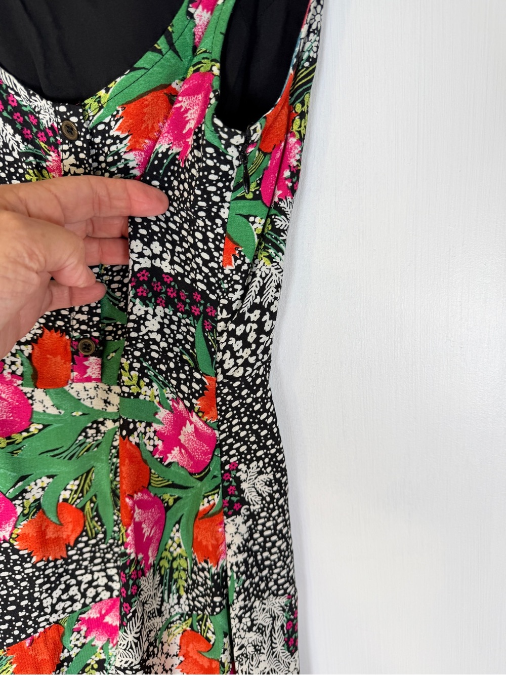 Maeve Anthropologie Black‎ Floral 100% Viscose Midi Sun Dress Sz 4 - Picture 14 of 14